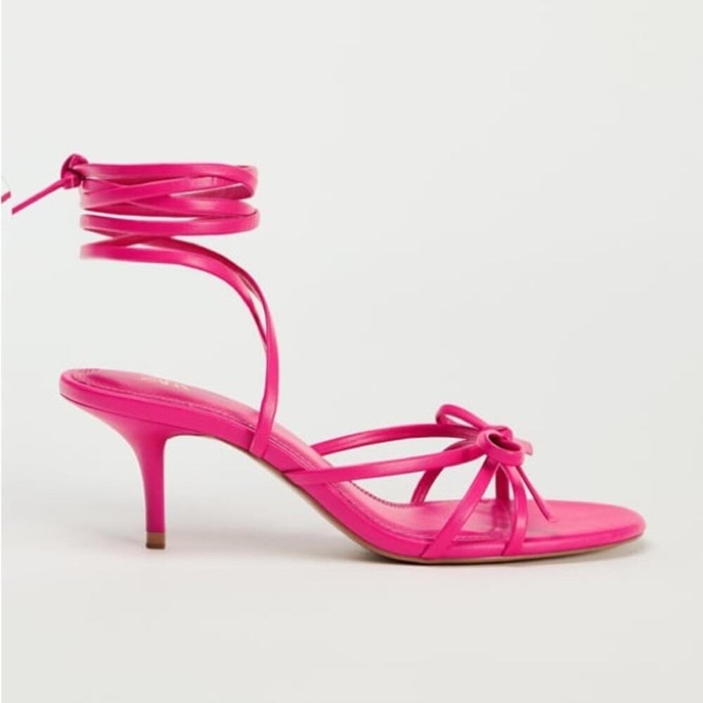 ZARA TIED HEELED SANDALS - Picture 3 of 3